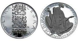 Stříbrná mince 200 Kč Jean Baptiste Gaspard Deburau 200. výročí narození 1996 Standard