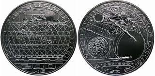 Stříbrná mince 200 Kč Vypuštění první umělé družice Země 50. výročí 2007 Proof