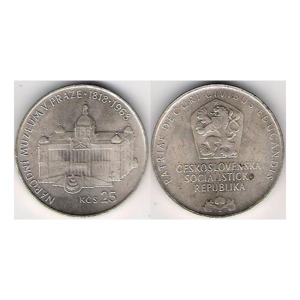 Stříbrná mince 25 Kčs 1968 - 150.výr.Národní muzeum Praha
