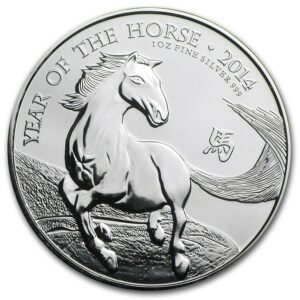 Stříbrná mince Rok Koně Lunární The Royal Mint 1 Oz 2014