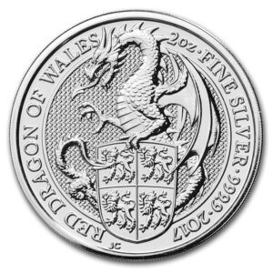 Stříbrná mince The Queen's Beasts Red Dragon 2 Oz 2017
