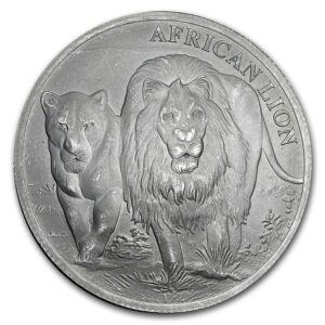 Sunshine Minting 2016 Kongo 5000 Franc 1 oz Stříbrný africký lev BU