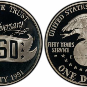 UNITED STATES MINT 1 dolar 1991 USA USO 50. výročí BU