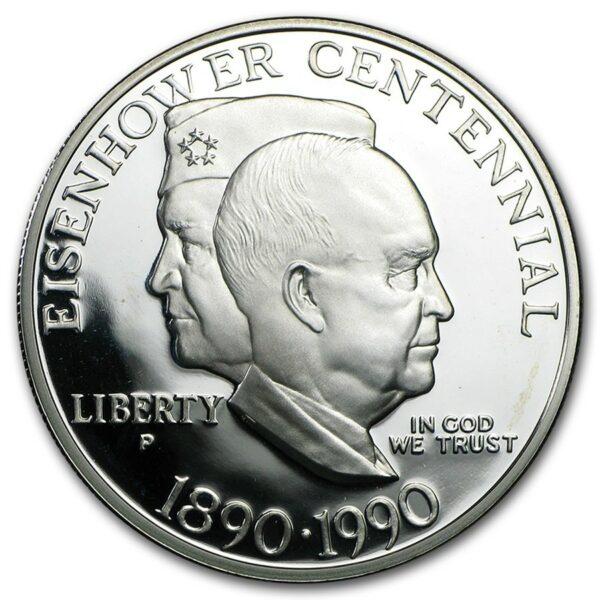 UNITED STATES MINT 1990-P Eisenhower Centennial $ 1 Silver Commem Proof (Capsule)