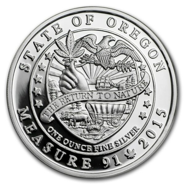 UNITED STATES MINT Mince : 1 ozstříbro Proof  - legalizovaný (stát Oregon)