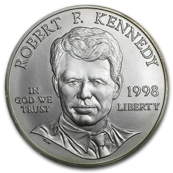 UNITED STATES MINT Mince 1998-S Robert F. Kennedy $ 1 Silver Commem BU