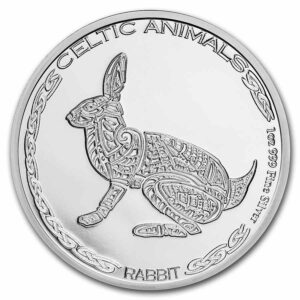 9Fine Mint 2021 Čadská republika  keltská zvířata: Králík BU 1 Oz