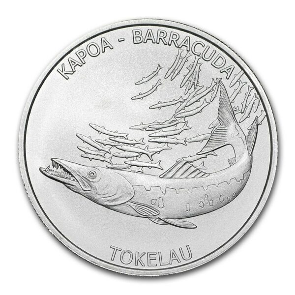 Mince -2017 Tokelau 1 oz Silver $5 Barracuda