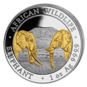 Scottsdale Mint African Wildlife Somalia Elephant Pozlacená SLON 2020