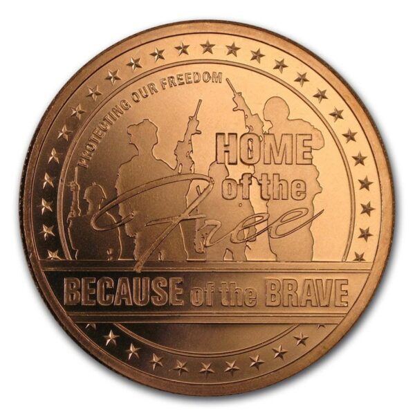 9Fine Mint 1 oz měděná mince - domov svobodných
