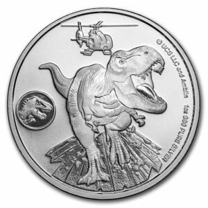 Perth Mint Mince Jurský svět  T-Rex Chase 1 oz