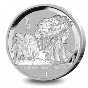 Pobjoy Mint Mince 75. výročí Final Walking Liberty Half Dollar 2022 1 oz
