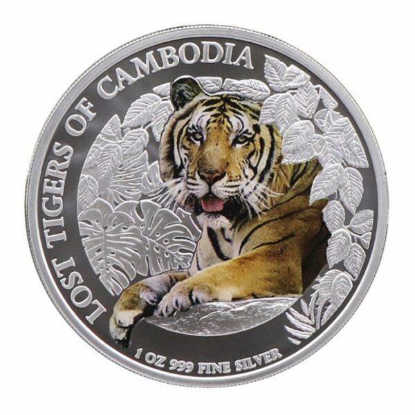 Private Mint Mince Ztracení tygři z Kambodže Coloured 2023 1 oz