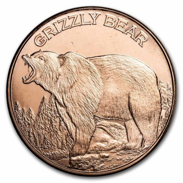 Silver Shield Mince - 1  oz Měděná - medvěd grizzly