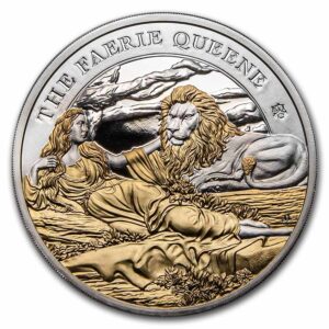 East India Company Stříbrná mince Faerie Queene lion (pozlaceno) Proof 2 Oz 2 £ 2023 Helena