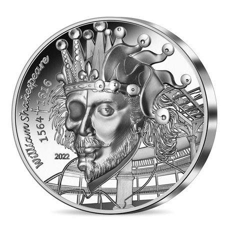 Monnaie de Paris Stříbrná mince Shakespeare 1 oz 20 EUR 2022 Francie