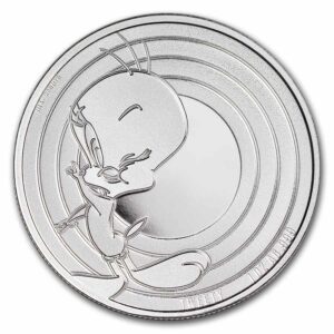 9Fine Mint Stříbrná mince Looney Tunes Tweety 1 Oz $5 2023 Samoa BU