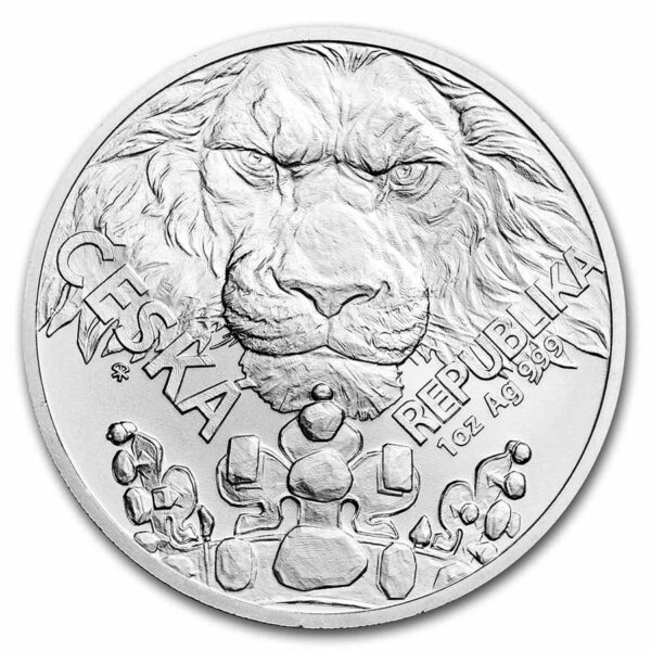 Česká mincovna Stříbrná mince Stříbrný Český Lev 1 Oz $2 2023 Niue