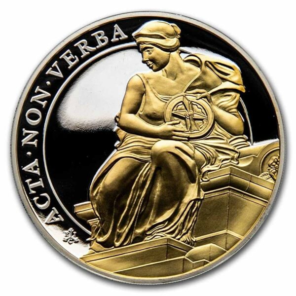 East India Company Stříbrná mince Constancy (stálost) 1 Oz se zlatým platem 2022 Svatá Helena