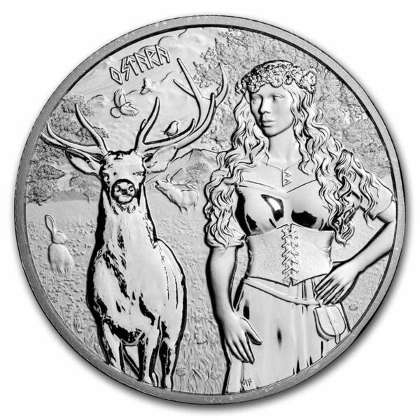 Germania Mint Stříbrná mince Germania Valkyries: Ostara 1 Oz 5 Marek 2023 Německo