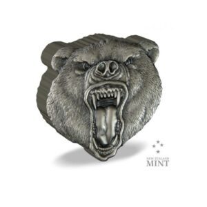 New Zealand Mint Stříbrná mince Fierce nature Grizzly Bear (Divoká příroda) 5 NZD 2 Oz Niue 2023