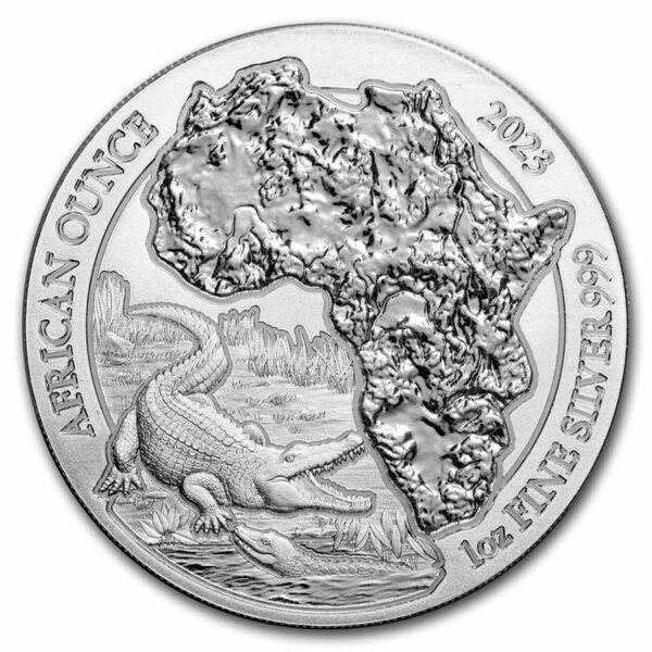 Private Mint Stříbrná mince nilský krokodýl 1 Oz 50 franků 2023 Rwanda BU