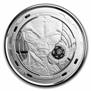 Scottsdale Mint Stříbrná mince 5 Cedis Space Alien (UFO) 1 Oz 2022 Ghanská republika