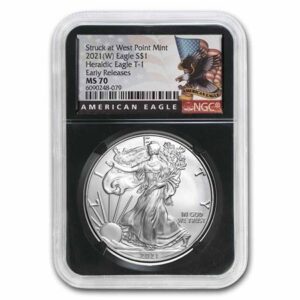 UNITED STATES MINT Stříbrná mince Silver Eagle Orel (typ 1) MS-70 NGC 2021 USA