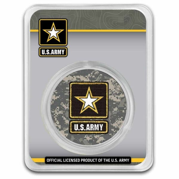 9Fine Mint Stříbrná mince U.S. Army Logo ACU 1 Oz USA TEP