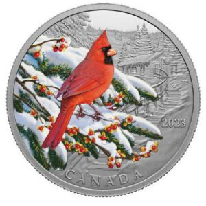 Royal Canadian Mint Stříbrná mince Colorful Birds - Červený kardinál 1 Oz Kanada 2023