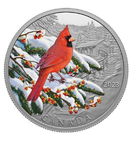Royal Canadian Mint Stříbrná mince Colorful Birds - Červený kardinál 1 Oz Kanada 2023