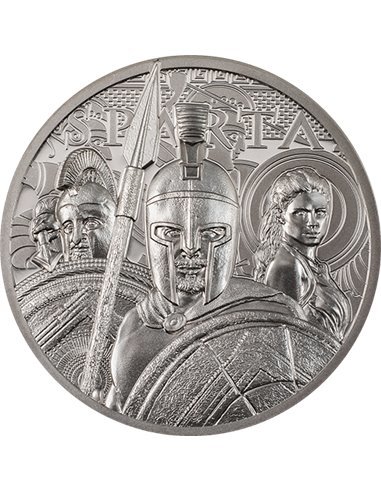 Cook Islands Platonová mince Sparta 1 Oz 250 $ 2023 Cookovy ostrovy