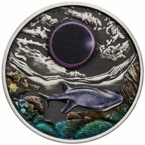 Perth Mint Starožitná stříbrná mince Ningaloo Solar Eclipse 2 Oz 2 $ Austrálie 2023