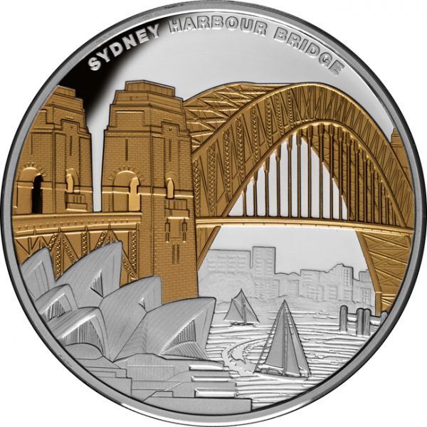 New Zealand Mint Stříbrná mince Sydney Harbour Bridge 1 oz (pozlaceno) 2022 Niue
