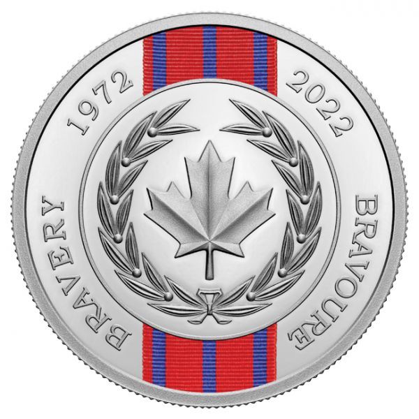 Royal Canadian Mint Stříbrná mince Medaile 50 let za statečnost - stříbrná / barevná 2022 Kanada
