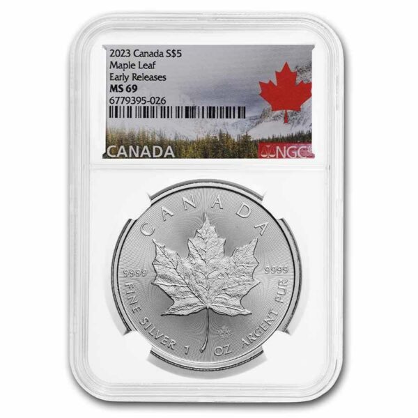 Royal Canadian Mint Stříbrná mince Maple Leaf MS-69 NGC 1 Oz Kanada 2023
