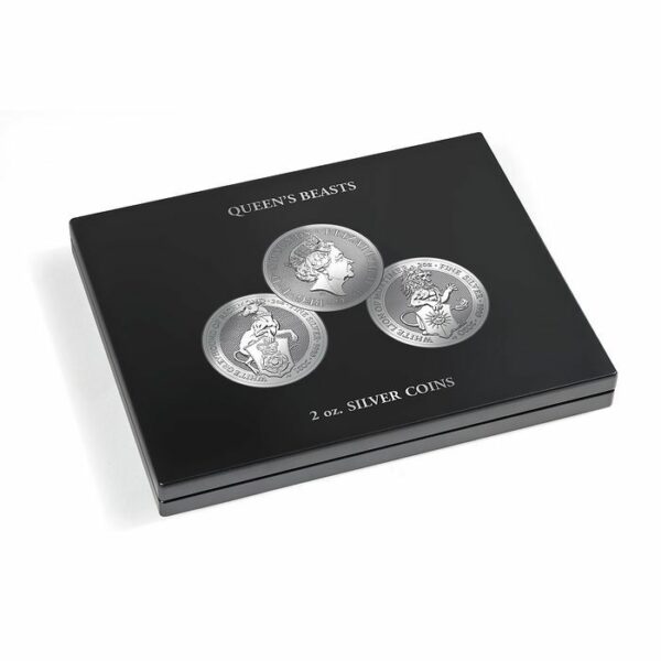 Leuchtturm Pouzdro na mince VOLTERRA na 11 stříbrných mincí 2 oz "Queen's Beasts