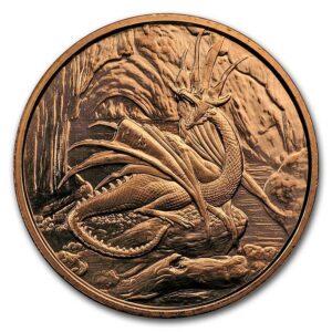 9Fine Mint 1 oz měděná mince - Severská stvoření: Nidhoggr Dragon