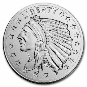 9Fine Mint Stříbrná mince Incuse Indian 1 Oz USA