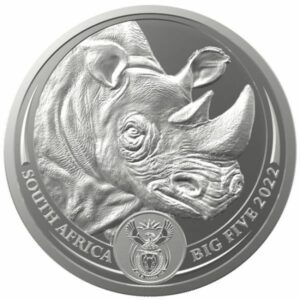 Jihoafrická mincovna Stříbrná mince Big Five II - Nosorožec 1 Oz 2022 Jižní Afrika