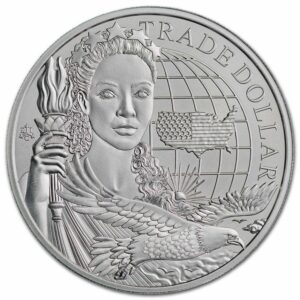 Private Mint Stříbrná mince moderní americký obchodní dolar 1 Oz (BU) 2023 Svatá Helena