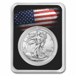 UNITED STATES MINT Stříbrná mince Eagle – s americkou vlajkou