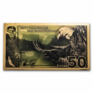 UNITED STATES MINT Zlatý slítek Gold Aurum Note – 50 mg (2023 Bald Eagle