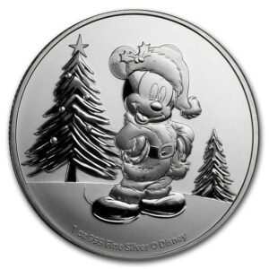 Sunshine Minting Stříbrná mince Disney Mickey Mouse Christmas $2 Niue 2019 BU