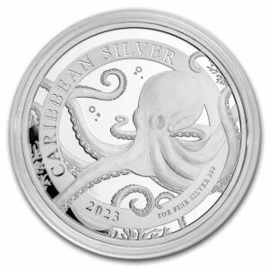 9Fine Mint Caribbean Octopus BU 1 Oz 2023 Barbados