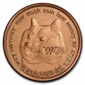 9Fine Mint Měděná mince dogecoin 1 Oz