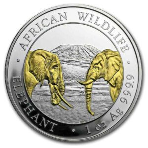 Bavarian Mint Stříbrný slon (pozlacený) 2020 Somálsko 1 oz BU