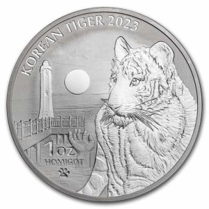 KOMSCO Stříbrná mince Tiger 1 Oz Jižní Korea 2023