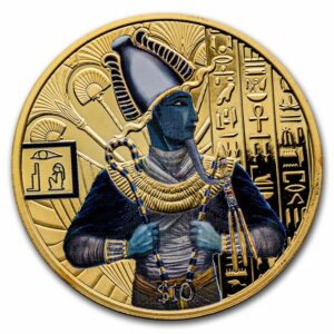 Pobjoy Mint 2023 Sierra Leone 1 oz stříbrní pozlacení egyptští bohové: Osiris