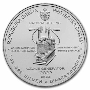 Private Mint Stříbrná minve 100 dinárů Nikola Tesla: Generátor ozónu 2022 Srbsko 1 oz BU